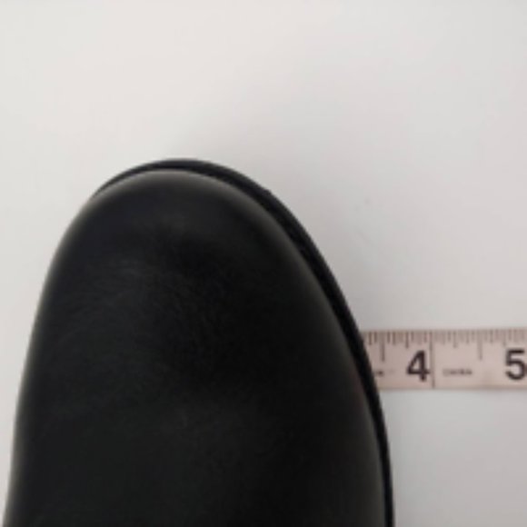 Cambridge Select Womens Riding Boots Black Block Heels Mid Calf Buckle Zip 6 New - Picture 7 of 12